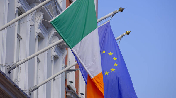 Irish European Flag Waving Wind Ireland Travel Photography Royalty Free Stock Images