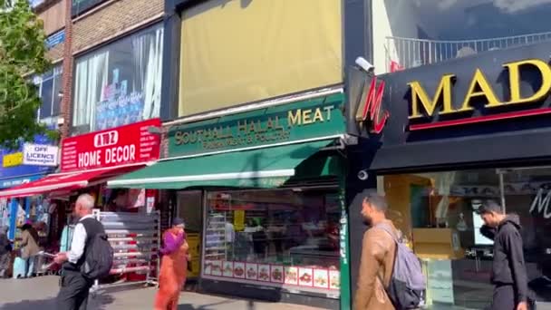 Southall Piac Southall Broadway London Egyesült Királyság 2022 Június — Stock videók