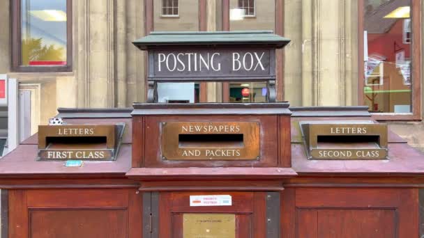 Старые Почтовые Ящики Оксфорде Фотографии Путешествий — стоковое видео