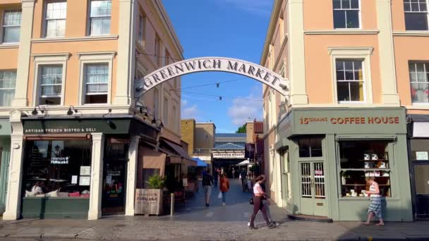 Greenwich Market Popularne Miejsce Zakupy London Zjednoczone Królestwo Czerwca 2022 — Wideo stockowe