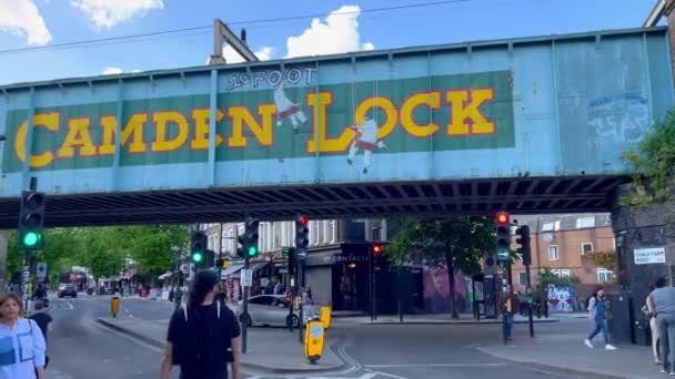 Hermoso Distrito Camden Lock Mercado Camden Londres Reino Unido Junio — Vídeo de stock