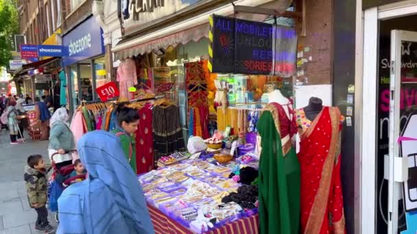 Tiendas Indias Southall Londres Reino Unido Junio 2022 — Vídeos de Stock