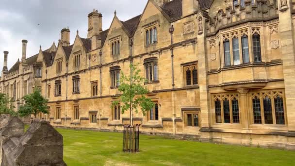 Edifícios Medievais Universidade Oxford Fotografia Viagem — Vídeo de Stock