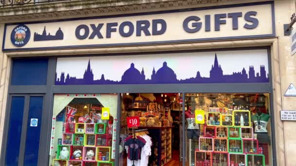 Oxford Gift Souvenir Shop City Centre Oxford United Kingdom Ingdom — 图库视频影像