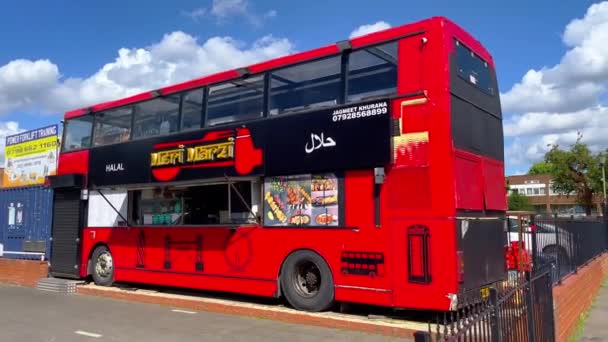 Streetfood Busz Southallban London Egyesült Királyság 2022 Június — Stock videók