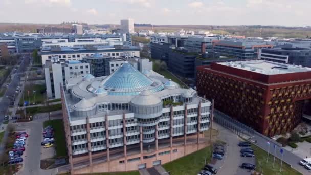 Dzielnica Finansowa Luksemburgu Zdjęcia Lotnicze Miasto Luksemburg Luksemburg Kwiecień 2021 — Wideo stockowe