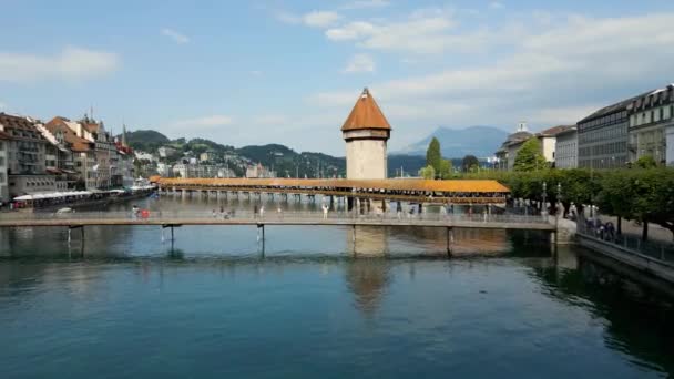 City Lucerne Switzerland Aerial View — Vídeo de stock