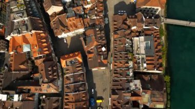 The historic district of Lucerne Switzerland from above
