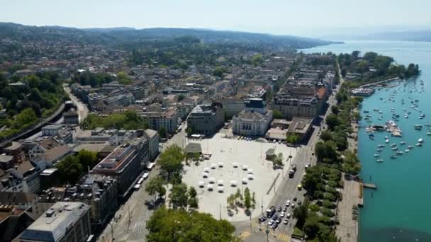 City Zurich Switzerland Aerial View — ストック動画