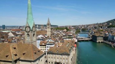City of Zurich in Switzerland from above - aerial view