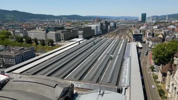 Zurich Central Station Main Railway Station City — Stockvideo