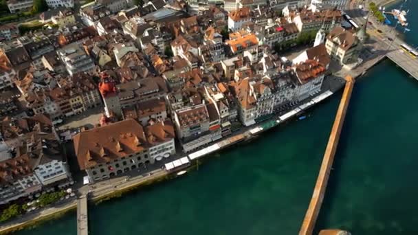 Amazing Aerial View City Lucerne Switzerland — 图库视频影像