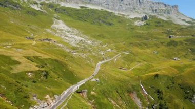 Klausen Pass Mountain Road in Switzerland - view from above