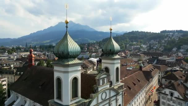 Jesuit Church Francis City Lucerne Switzerland — стоковое видео