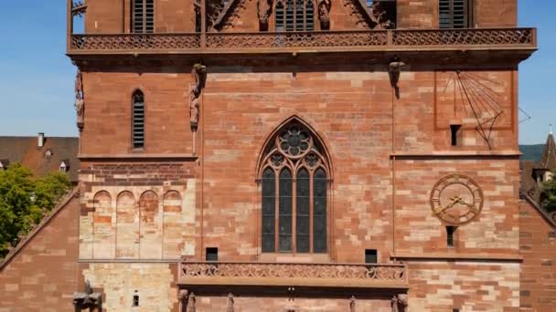 Basel Minster Famous Cathedral City Basel Switzerland — Vídeo de Stock