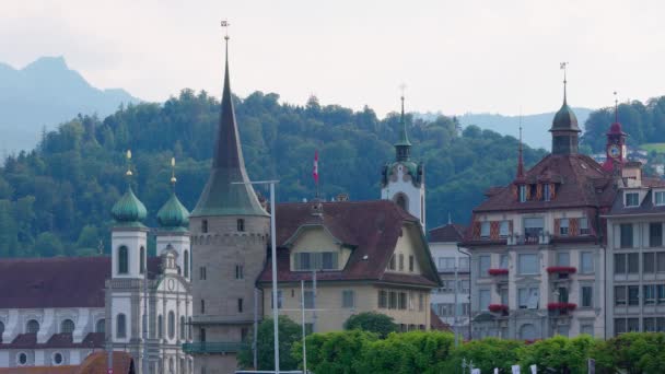 Beautiful Historic City Centre Lucerne Lucerne Switzerland July 2022 — 图库视频影像
