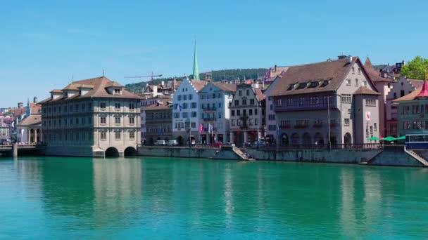 River Limmat City Zurich Switzerland — 图库视频影像