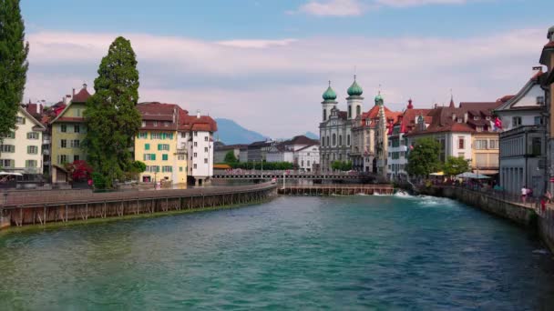 Beautiful City Centre Lucerne Switzerland — Video Stock