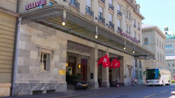 Famous Exclusive Star Hotel Bellevue Palace Bern Bern Switzerland July — Stock Video