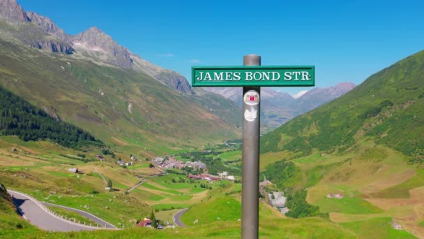 Famous James Bond Road Furka Pass — стоковое видео