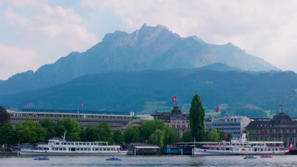 Beautiful Mountain Panorama Lake Lucerne Lucerne Switzerland July 2022 — Vídeos de Stock