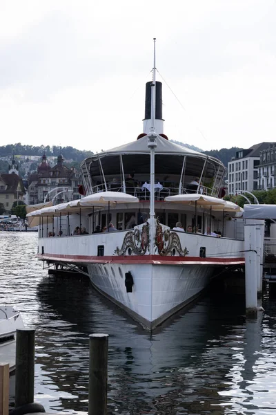 Boats Lake Lucerne Lucerne Switzerland Europe July 2022 — Fotografia de Stock