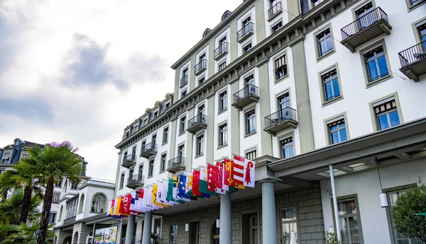 Famous Hotel Schweizerhof Lucerne Lucerne Switzerland Europe July 2022 — Stockfoto