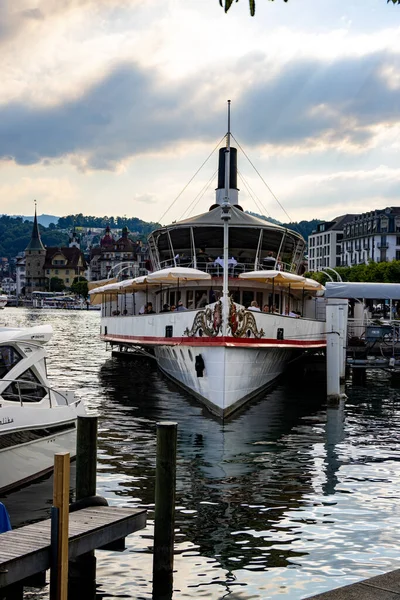 Boats Lake Lucerne Lucerne Switzerland Europe July 2022 — Foto de Stock