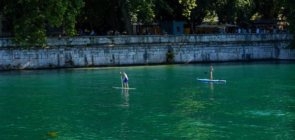 Stand Paddelling River Aare Solothurn Switzerland Europe Solothurn Switzerland Europe —  Fotos de Stock