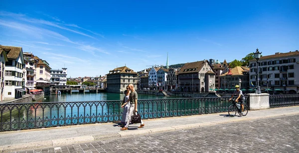 Beautiful Munster Bridge City Center Zurich Zurich Switzerland Europe July — стокове фото