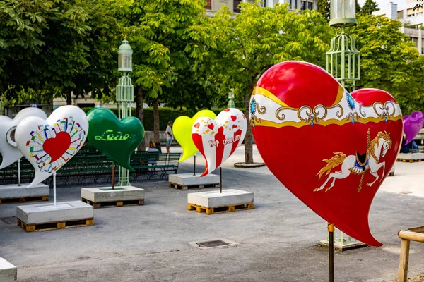 Heartbeat Art Exhibition Streets Lucerne Lucerne Switzerland Europe July 2022 — Stockfoto