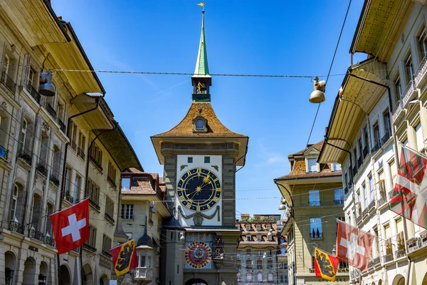 Nejznámější Ikona Starého Města Bernu Hodinová Věž Bern Švýcarsko Evropa — Stock fotografie