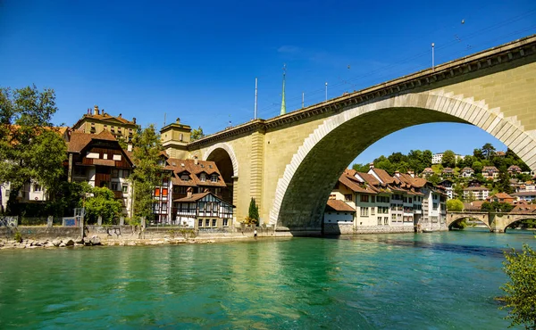 Mosty Nad Rzeką Aare Bernie Szwajcaria Podróże — Zdjęcie stockowe