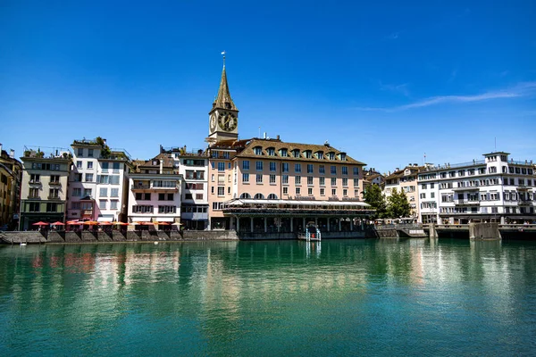 River Limmat City Zurich Switzerland Travel Photography — стоковое фото