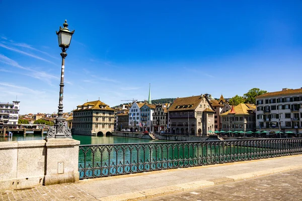 Beautiful Munster Bridge City Center Zurich Travel Photography — Fotografia de Stock