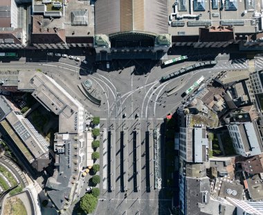 Basel SBB Merkez Tren İstasyonu Basel İsviçre şehir merkezinde