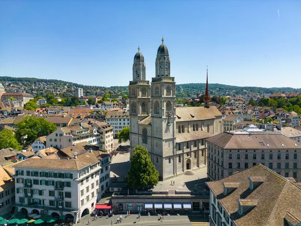 Grossmunster Cathedral City Zurich Switzerland — Φωτογραφία Αρχείου