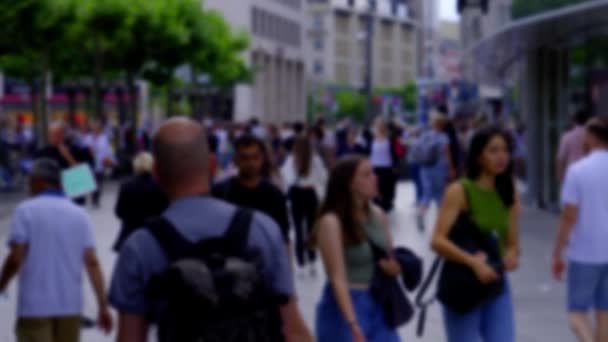Slow Motion Shot People Shopping Mile Frankfurt Main Germany July — Stockvideo