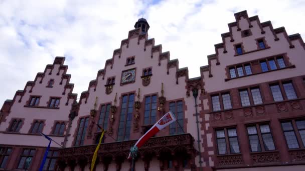Famous Roemer Town Hall Historic District Old Town Frankfurt Frankfurt — Video Stock