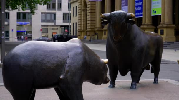 Bull Bear Frankfurt Stock Exchange Frankfurt Main Germany July 2022 — 비디오