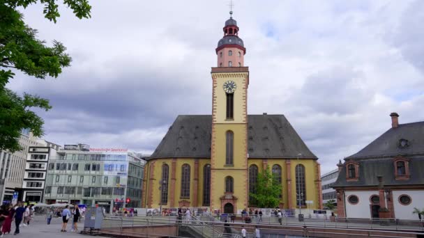 Catherine Church City Frankfurt Frankfurt Main Germany July 2022 — Vídeos de Stock