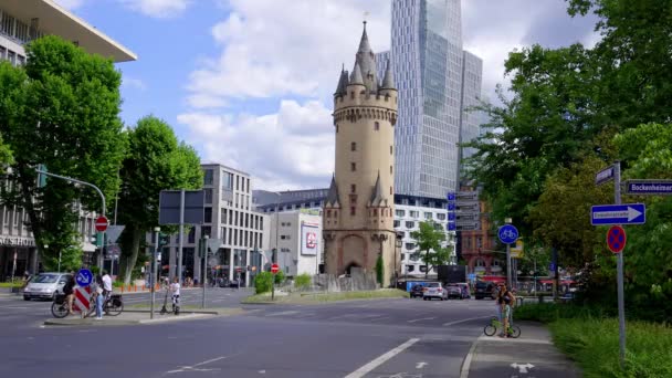 Eschenheimer Tower City Frankfurt Frankfurt Main Germany July 2022 — Αρχείο Βίντεο
