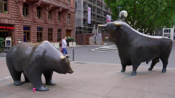 Bull Bear Frankfurt Stock Exchange Frankfurt Main Germany July 2022 — Video Stock