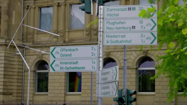 Direction Signs City Frankfurt Frankfurt Main Germany July 2022 — стоковое видео