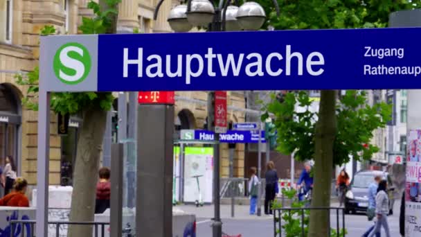 Frankfurt Hauptwache Station Pedestrian Zone Frankfurt Main Germany July 2022 — 비디오