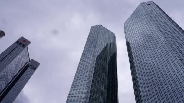 Deutsche Bank Twin Towers Financial District City Frankfurt Frankfurt Main — Wideo stockowe