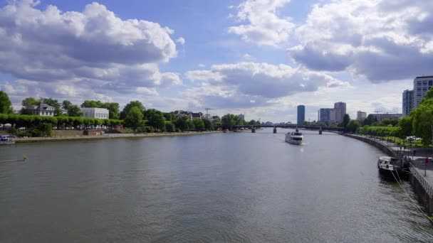 River Main City Frankfurt Frankfurt Main Germany July 2022 — Stock videók