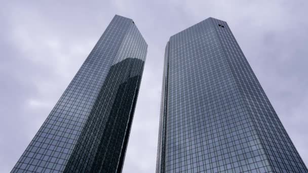 Deutsche Bank Twin Towers Financial District City Frankfurt Frankfurt Main — Stockvideo