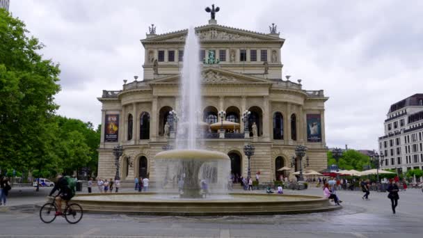 Lucae Fountain Frankfurt Opera Original Old Opera House City Frankfurt – Stock-video