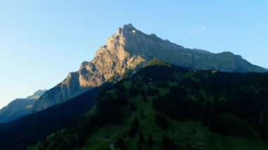 The high mountains of the Swiss Alps at sunset - travel photography